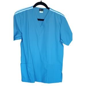 Salus Scrub Top and Pants Women's Small Blue White Stripe Detail Nurse Medical
